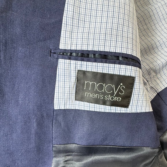 Lauren Ralph‎ Lauren Blazer Men's 42L 100% Linen Suit Jacket Navy Blue 42 Long - Picture 9 of 9